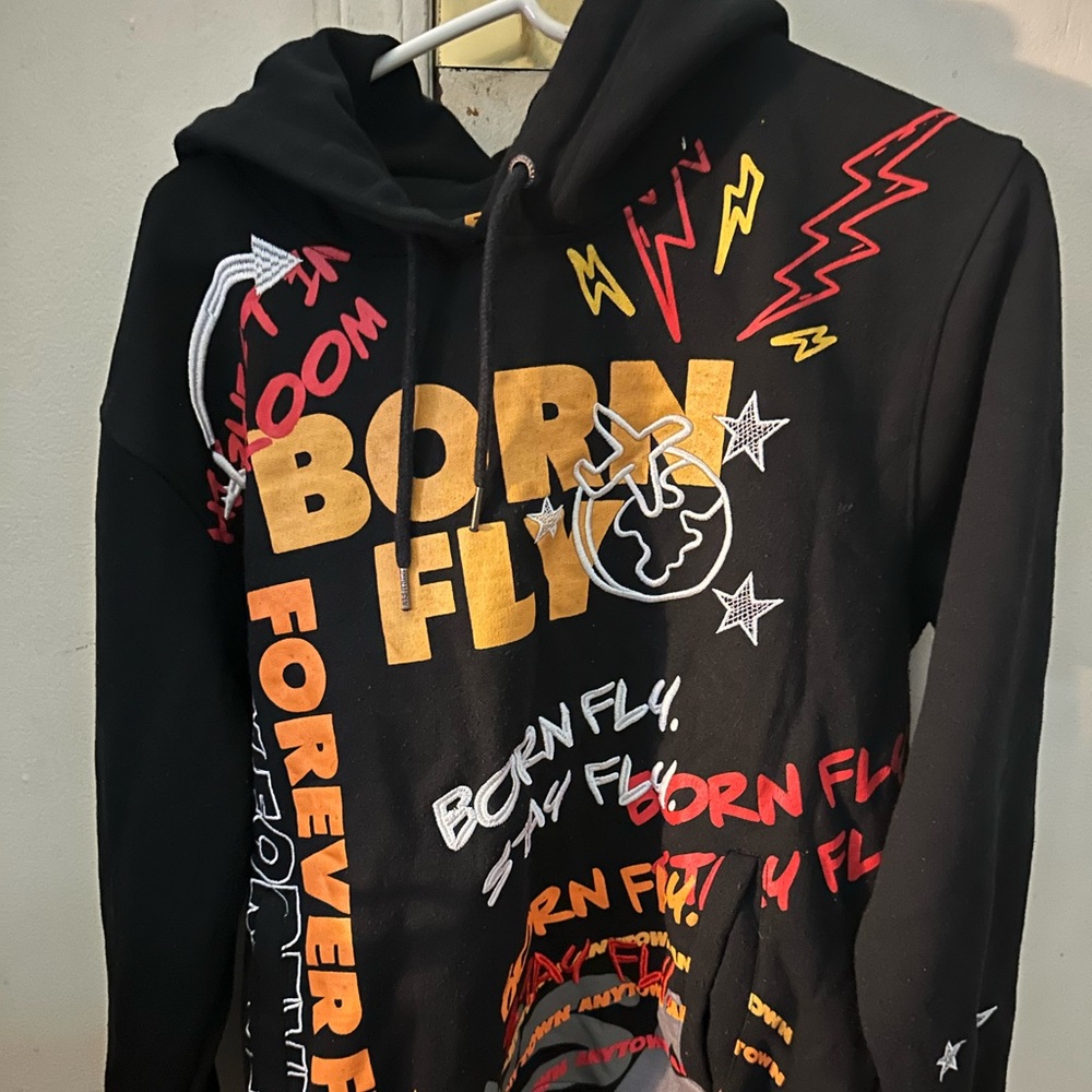 Large Black Born Forever Fly Jogging Suit